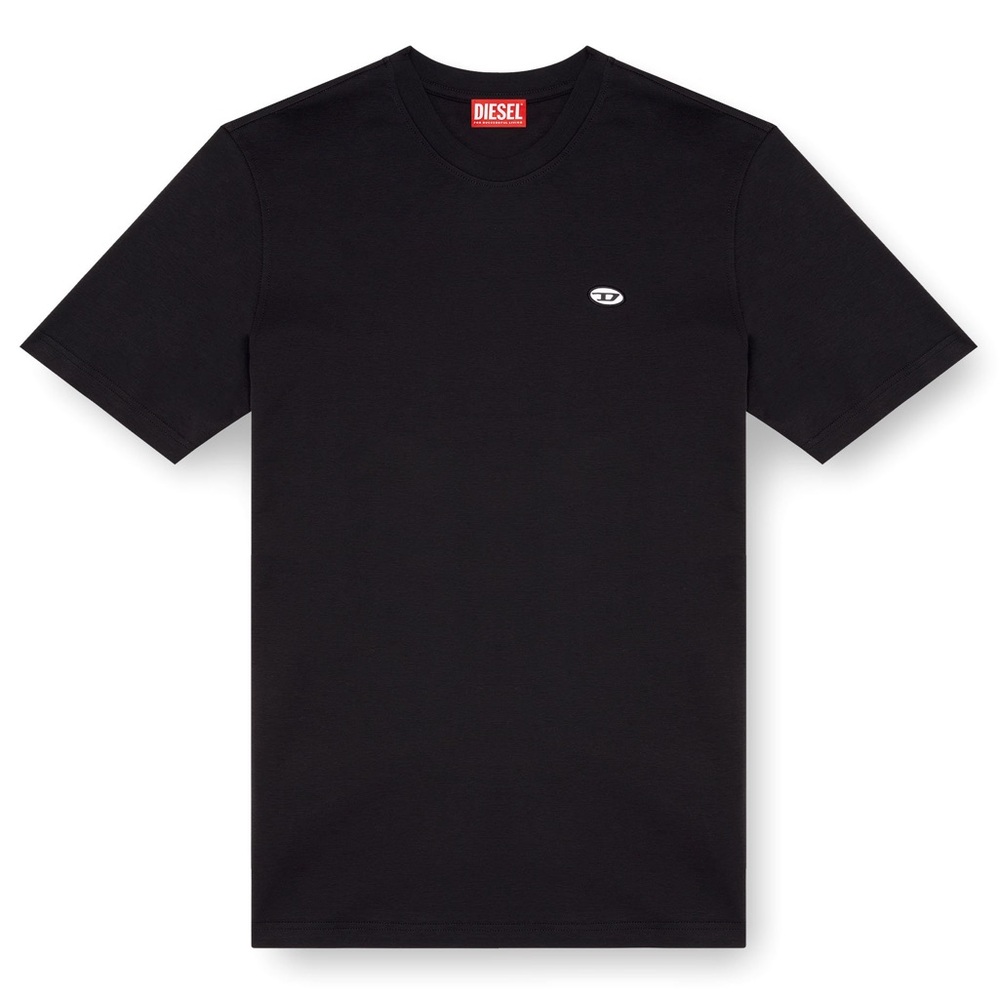 NWT Diesel Organic Cotton D-Patch Logo Doval T-Shirt, Black, Size Large